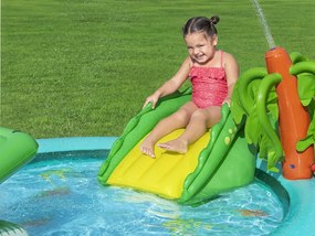 Nafukovacie ihrisko CROCODILE šmykľavka + postrekovač + loptičky Bestway 53166