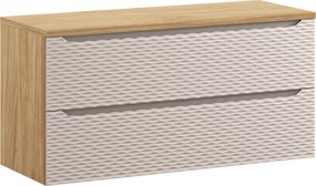 Comad Kúpeľňová skrinka pod doskové umývadlo set Ocean Beige 120 béžová/dub olejovaný