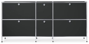 Veľká kovová odkladacia skrinka »CN3« so 6 výklopnými priehradkami, čierna