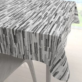 Biante Veľký dekoračný štvorcový obrus Leona LN-175 Sivo-čierne pásiky 250x250 cm