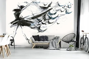 Fototapeta - Dievča havrany (254x184 cm)