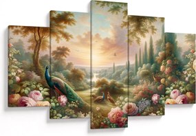 Obraz - Pávy v záhrade (150x105 cm)