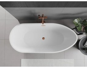 Mexen Eos, voľne stojaca vaňa 170 x 75 cm, biela, ružové zlato prepad, 52471707500-60