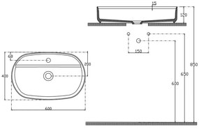 Biele keramické umývadlo 60x40 cm Infinity Oval – Sapho