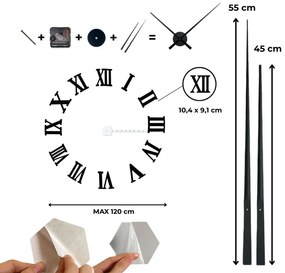 Dizajnové nástenné hodiny – Rímske čísla do obývačky | SENTOP 12S037