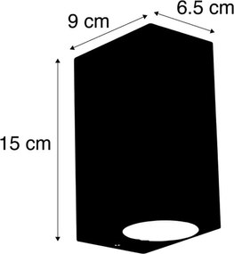Inteligentná nástenná lampa tmavosivá IP44 vrátane 2 Wifi GU10 - Baleno