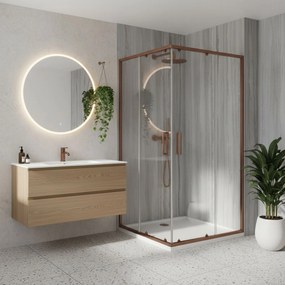Obdĺžnikový sprchovací kút REA CITY 80x100 kartáčovaná meď - bez vaničky