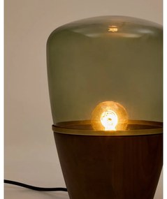 Zelená/v tmavoprírodnej farbe stolová lampa so skleneným tienidlom (výška 30 cm) Silex – Kave Home