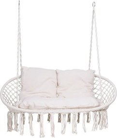 Závesné kreslo LAGOS s vankúšmi, sivé