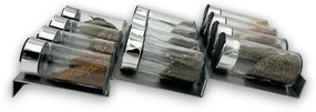Orion Sada 16ks koreničiek SPICE BLACK 100ml + 4ks nerezový organizér na koreničky VASKY - NEREZ (nízky) + sada 24ks štítkov