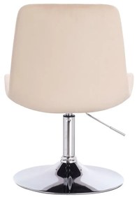 LuxuryForm DESIGN Stolička PARIS VELUR na striebornom tanieri - krémová