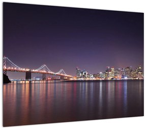 Sklenený obraz pohľadu na San Francisco, California (70x50 cm)