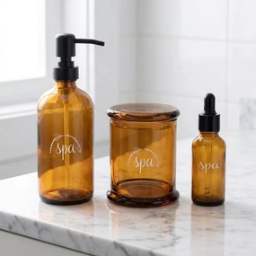 Orion Sklenená hnedá dóza na vatové tyčinky SPA, 330ml
