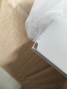 AKCIA Čierny jedálenský stôl RAMOD 100x60 cm, biely mramorový dekor II. akosť