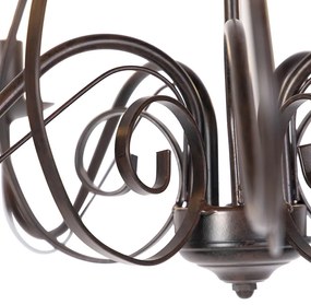 Lustr hnedý s plisovaným krémovým tienidlom 5-svetlo - Giuseppe