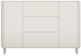 Komoda Elivo 150 cm so zásuvkami na nožičkách - kašmír / olejovaný dub
