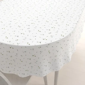 Biante Bavlnený oválny obrus Sandra SA-424 Drobné kvietky na bielom 50x100 cm
