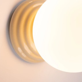 Nástenné svietidlo Zori, 1x biele sklenené tienidlo, be