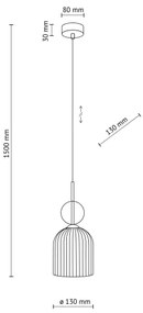 Závesný luster SOPHIA 1xE14/10W/230V čierna/dymovo-béžová