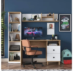 PC stolík Halinka (orech + biela) . Vlastná spoľahlivá doprava až k Vám domov. 1102173