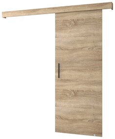 Posuvné dvere 90 cm Sharlene I (dub sonoma + dub sonoma + čierna). Akcia -6%. Vlastná spoľahlivá doprava až k Vám domov. 1043620