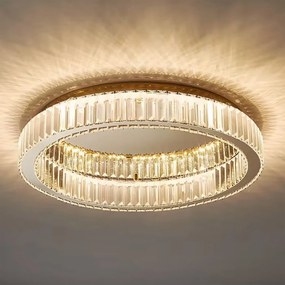 Toolight Toolight, LED stropné krištáľové svietidlo 39cm, 24W, 4000K, 1500lm, APP1719-C 40, zlatá lesklá, OSW-09300