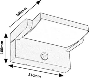 Brilagi-LED Vonkajšie nástenné svietidlo so senzorom ANKLE LED/18W/230V 3000K IP65