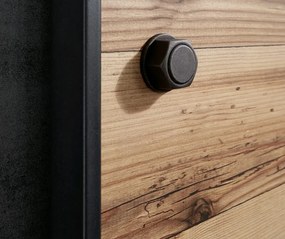 Šatník s posuvnými dverami Dover, 270 cm, zrubová doska / tmavý betón