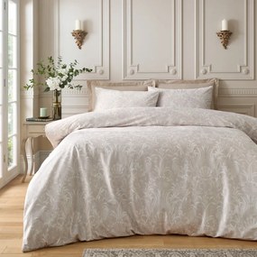 Béžové zamatové obliečky na dvojlôžko 200x200 cm Bridgerton Regal Birds – Catherine Lansfield