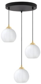 Závesné svietidlo Costa, 3x biele sklenené tienidlo, b/g, o