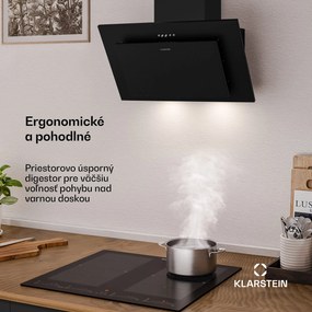 Klarstein Athena komínová digestoř | odťahový a recirkulačný režim | 254 m³/h | 56 W | 60 cm