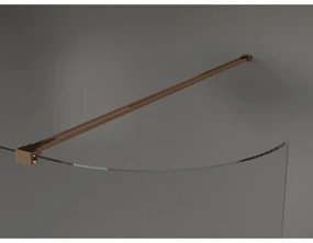 Mexen Kioto, zaoblená sprchová zástena 110 x 200 cm, 8mm číre sklo, profil ružové zlato, 800-110-101-60-06