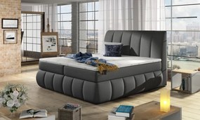 Posteľ Boxspring Vincenzia 200x180, šedá (koženka - bvi 10)