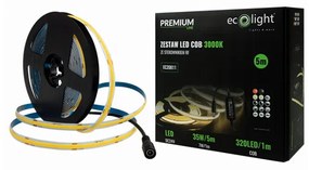 ECOLIGHT COB LED pásik 35W - 24V - 320 - 5M - 3000k - teplá biela + diaľkový ovládač
