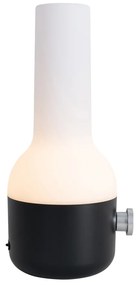 Sada 2 vonkajších stolových lámp čierna s bielou vrátane nabíjateľného LED - Haard