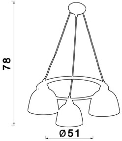 Luster na lanku AVIA 3xE27/60W/230V