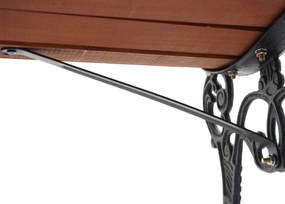 Záhradná lavica F98 2-miestna - liatina / drevo, 125 cm - Hnedá