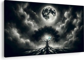 Obraz – Čiernobiely strom v splne (90x60 cm)