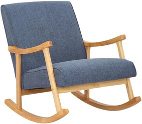 Hojdacie kreslo stolička Morelia ~ látka, drevené nohy natura - Modrá