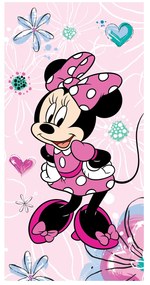 DETSKÝ BAVLNENÝ UTERÁK MINNIE 70X140 CM VZOROVANÁ