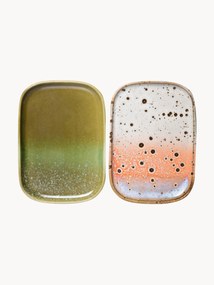 Ručne vyrobené servírovacie taniere's reaktívnou glazúrou 70's, 2 ks