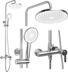 Rea Ontario, sprchový set nástenný s dažďovou sprchou, brúsená oceľ, REA-P5506