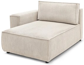 Krémovobiely menčestrový modul pohovky (ľavý roh) Nihad modular – Bobochic Paris