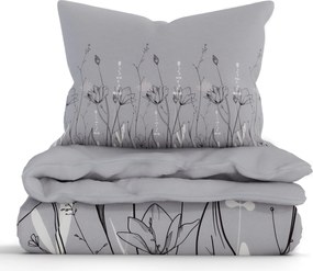 Francúzske bavlnené obliečky Renforcé - Aneta šedá