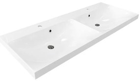 Mereo Mailo, kúpeľňová skrinka s umývadlom z liateho mramoru 121 cm, dub Riviera, chróm madlo, MER-CN528M