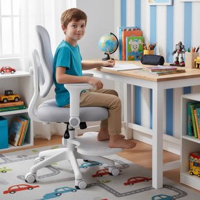 Detská rastúca stolička Neoseat MIKY — látka, sivá