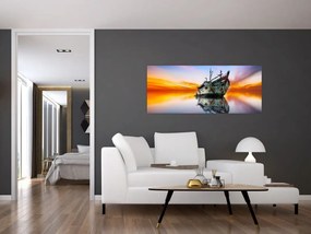 Obraz - Svitanie nad vrakom lode (120x50 cm)