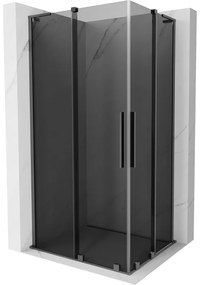 Mexen Velar L Duo, sprchový kút s posuvnými dverami 100 x 90 cm, 8mm šedé sklo, brúsený grafit, 871-100-090-02-43-95