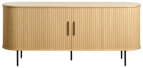 Nízka komoda v dekore duba s posuvnými dverami v prírodnej farbe 76x180 cm Nola – Unique Furniture