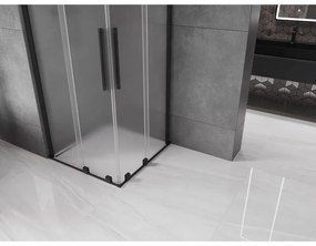 Mexen Velar Duo, sprchový kút s posuvnými dverami 80 x 80 cm, 8mm sklo námraza, čierna matná, 871-080-080-32-70